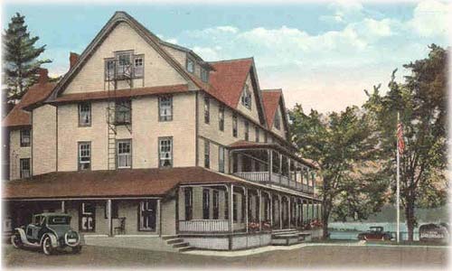 illustration of Adirondack hotel on long lake