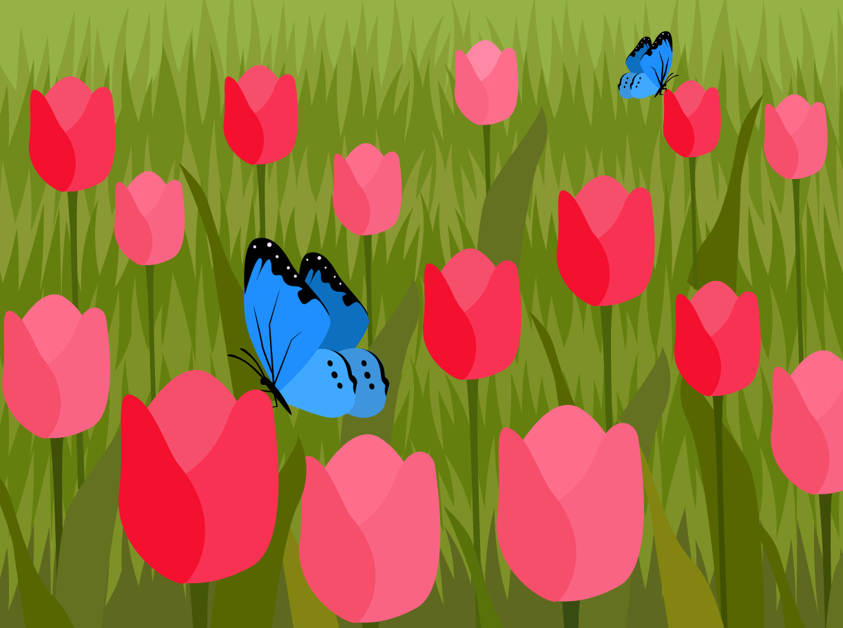 Spring scene icon